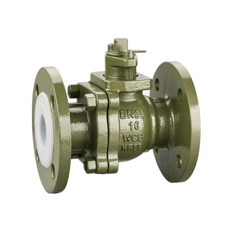 Como uma válvula esférica com flange revestida de flúor suporta o controle de fluidos corrosivos?