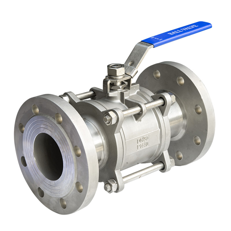 DIN/EN FLANGED 3 peças válvula de esfera de aço inoxidável pn40