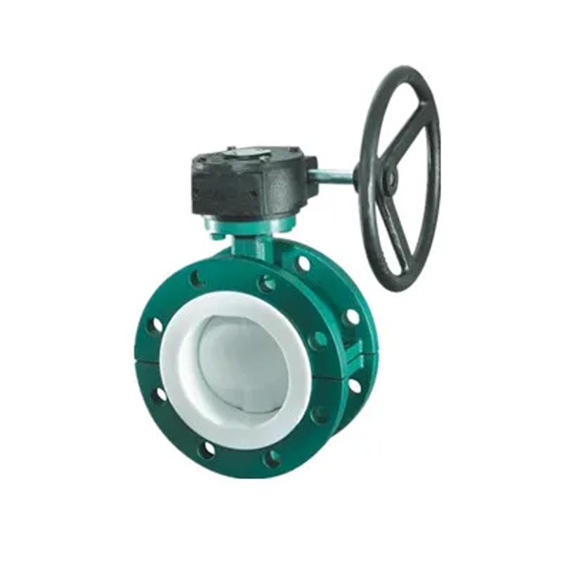 Válvula de borboleta forrada de flange de engrenagem de minhoca